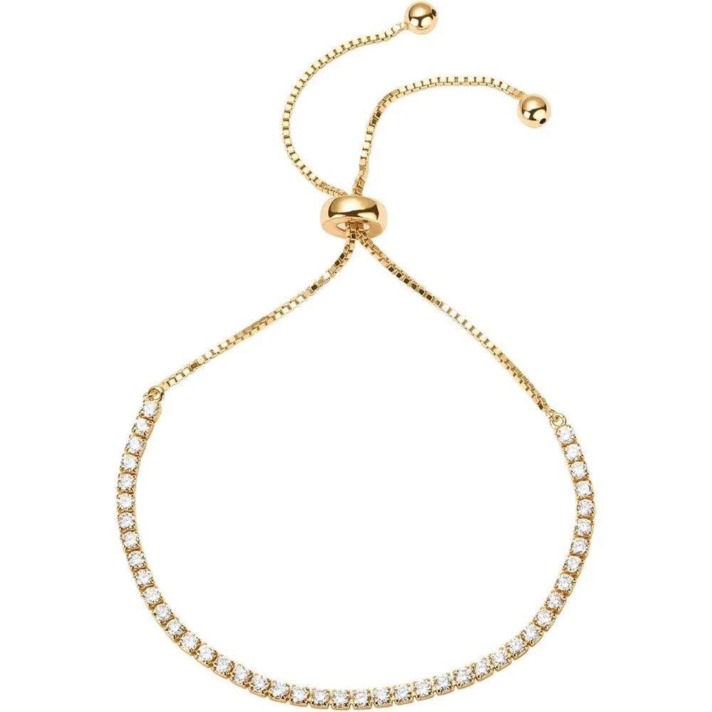 The Essential 14K Gold Plated Adjustable Tennis Bracelet