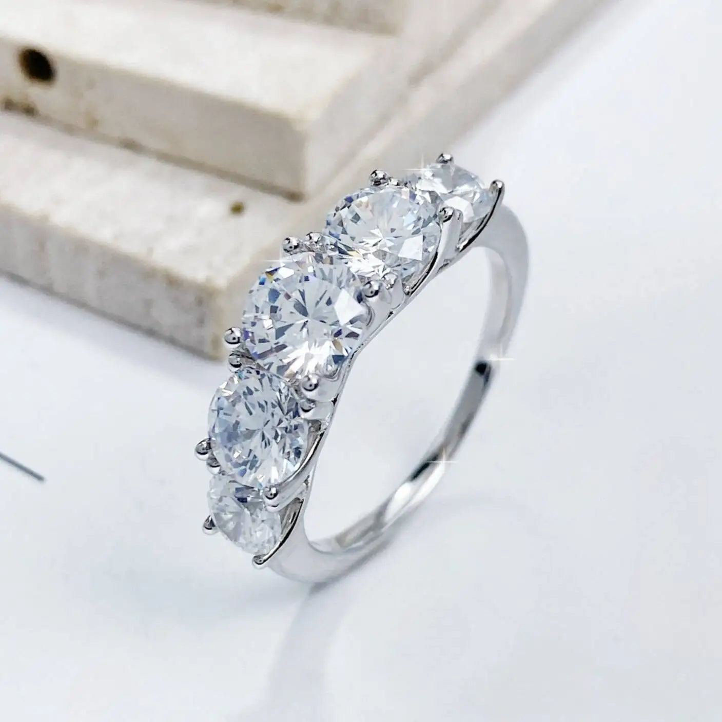 The 3.6CT Radiant Five-Stone Moissanite Ring