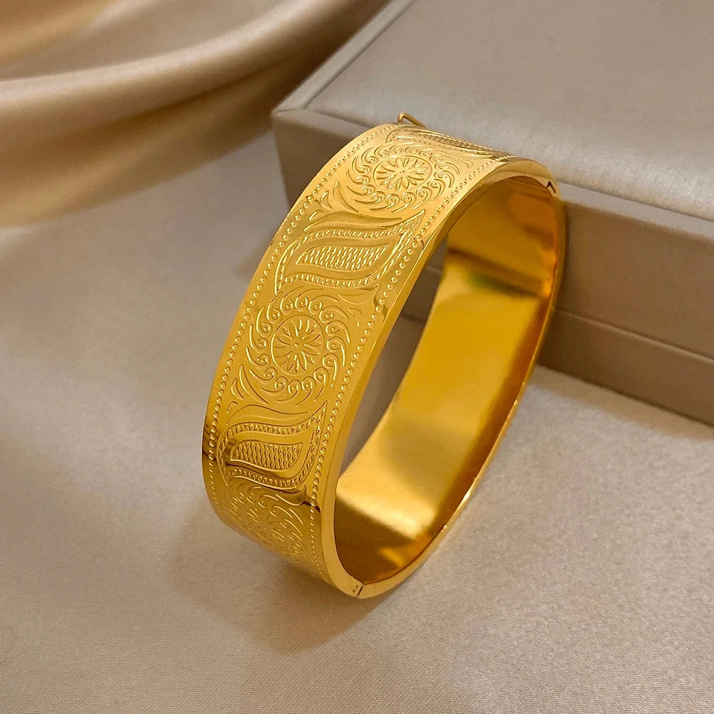The Engraved Solar Bangle