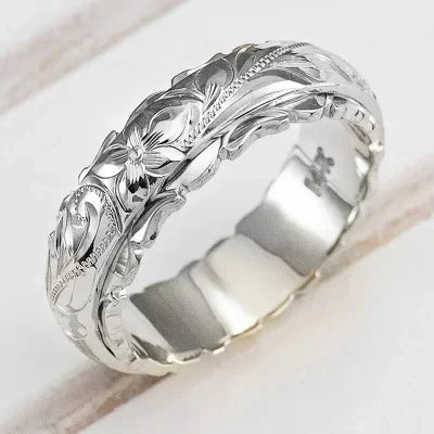 The Carved Rose Botanical Ring