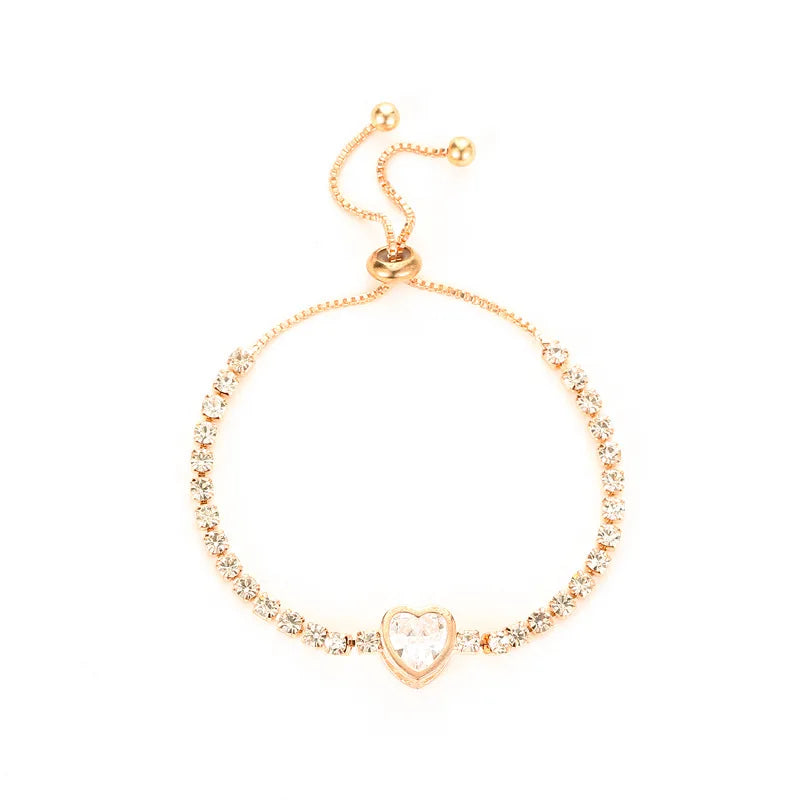 Radiant Square Crystal Gold Bracelet - Elegant 18K Gold Accessory