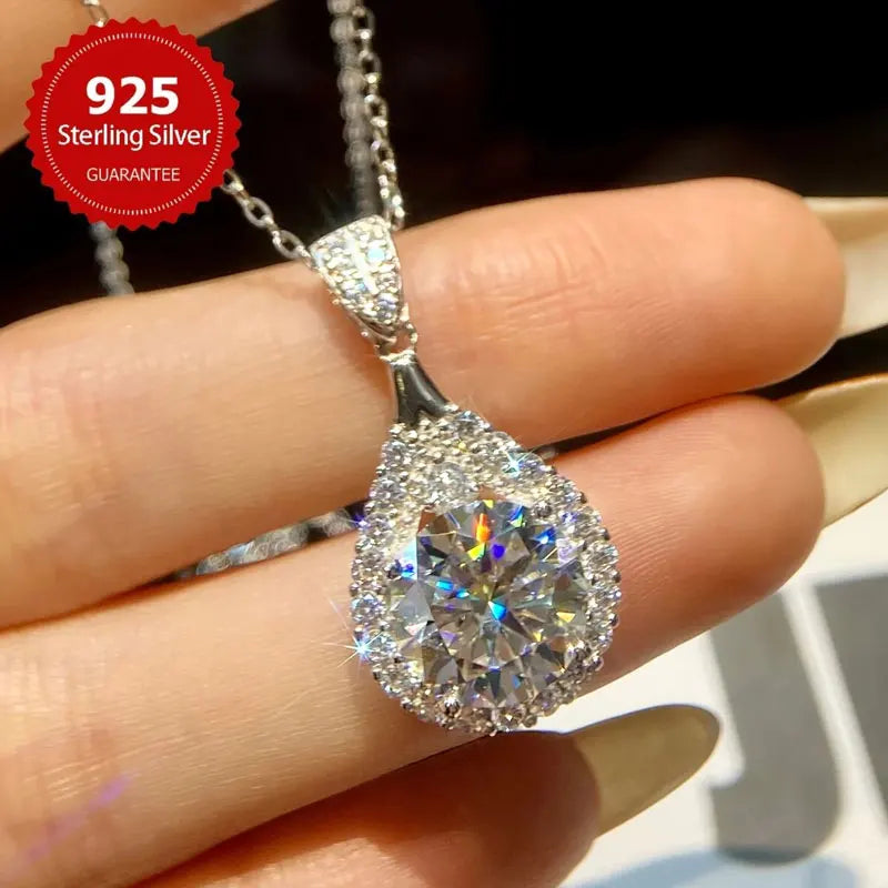 The Pear-Cut Moissanite Water Drop Pendant