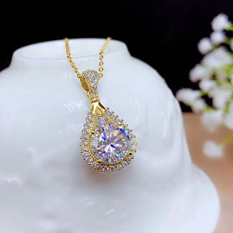The Pear-Cut Moissanite Water Drop Pendant