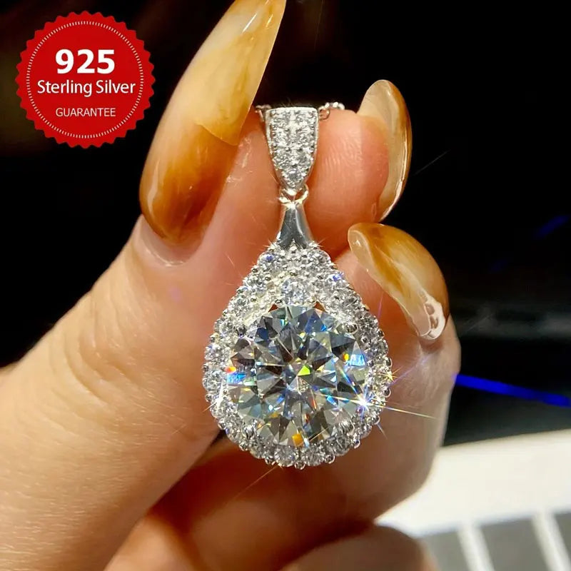 The Pear-Cut Moissanite Water Drop Pendant