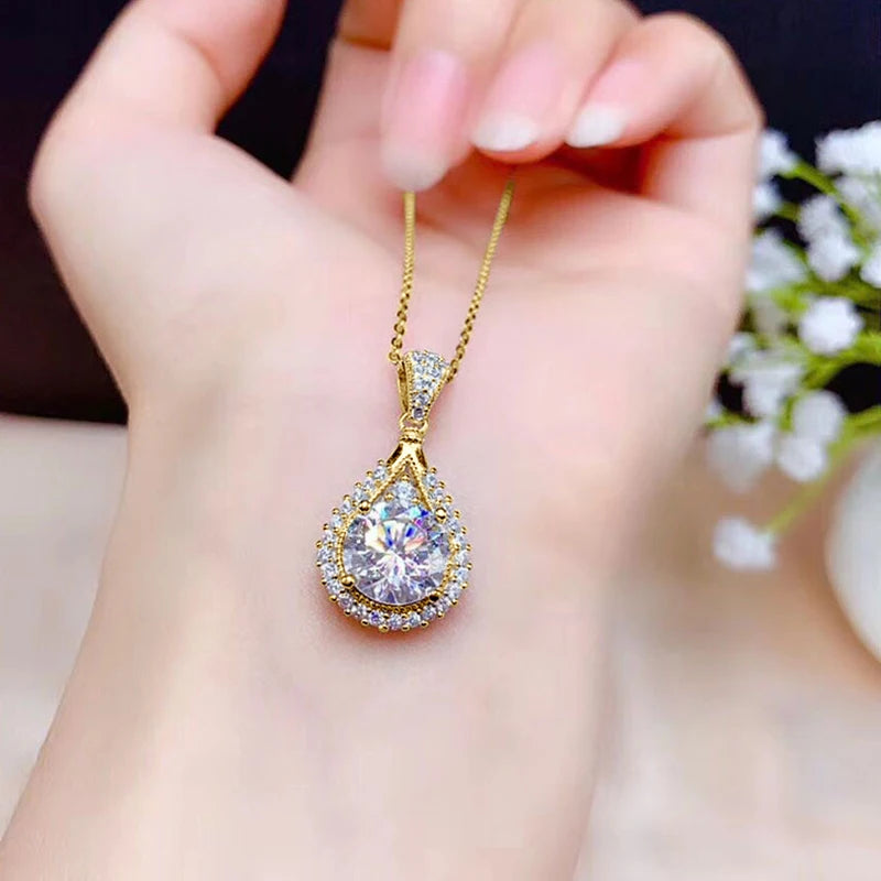 The Pear-Cut Moissanite Water Drop Pendant