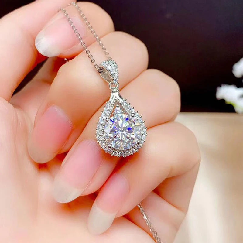 The Pear-Cut Moissanite Water Drop Pendant