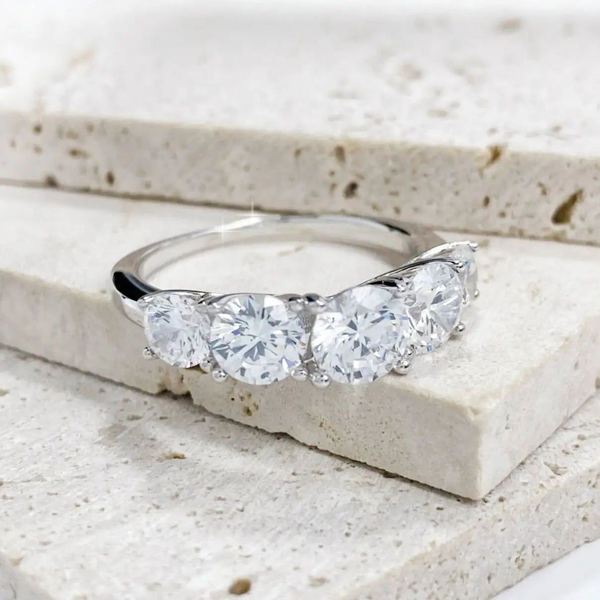 The 3.6CT Radiant Five-Stone Moissanite Ring