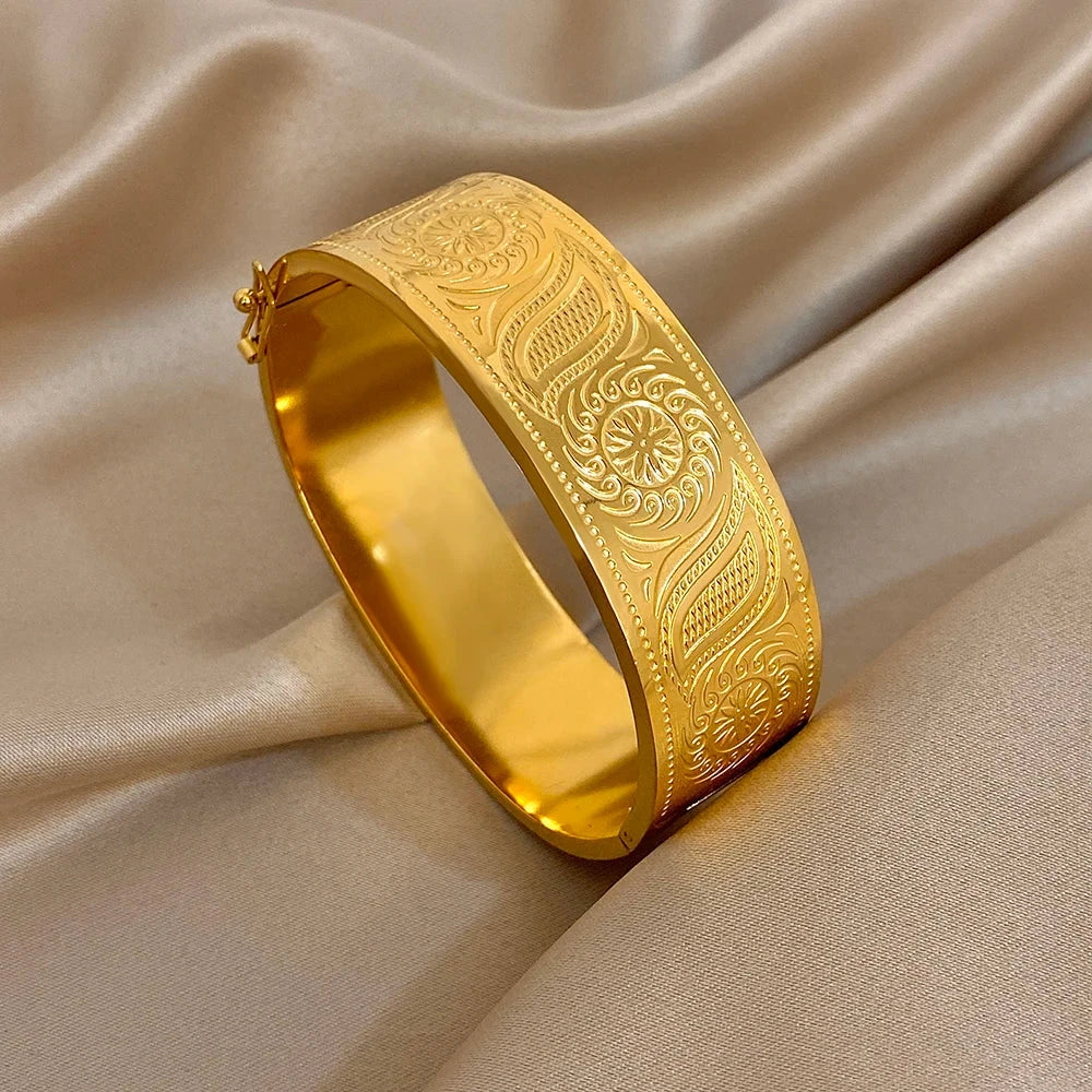 The Engraved Solar Bangle