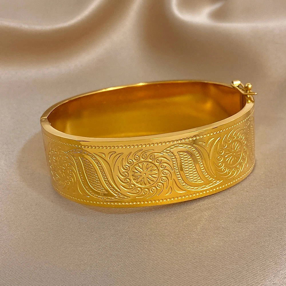 The Engraved Solar Bangle